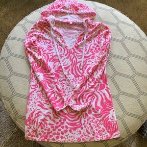 Lilly Pulitzer Hooded Terrycloth Tunic Sweatshirt